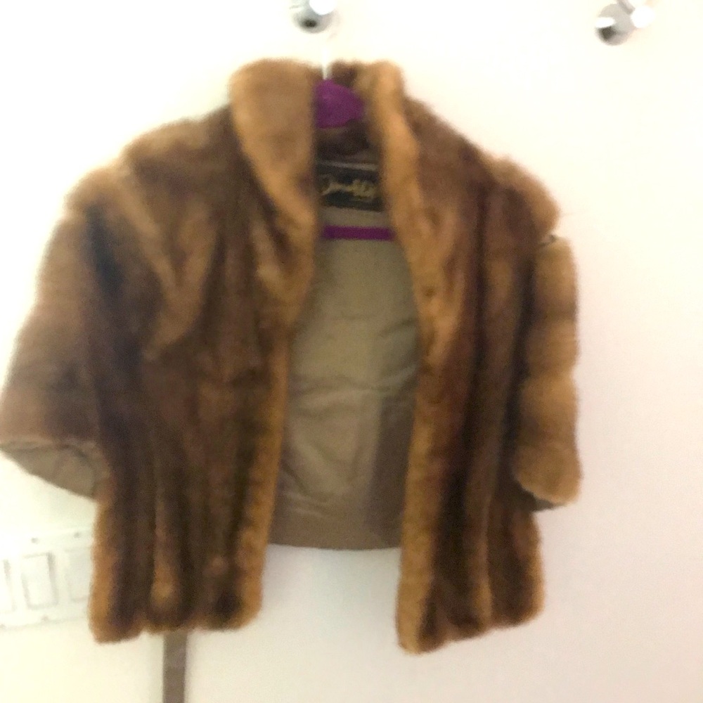 Real fur ‘ MINK AND SILK throw , CAPE uni size …pure luxury